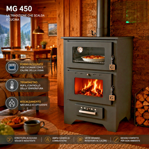 Stufa legna con - stufa, forno