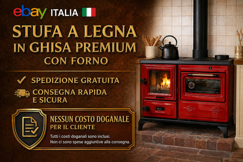 Stufa legna ghisa con - a,