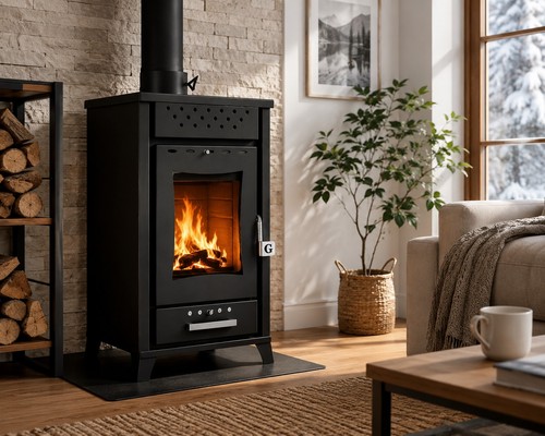 Stufa legna termocamino in - a,